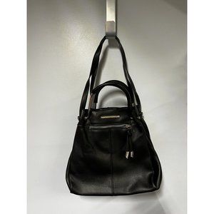 Black Steve Madden Shoulder Hand Bag Purse Silver Gold Tone Hardware Chic Sleek